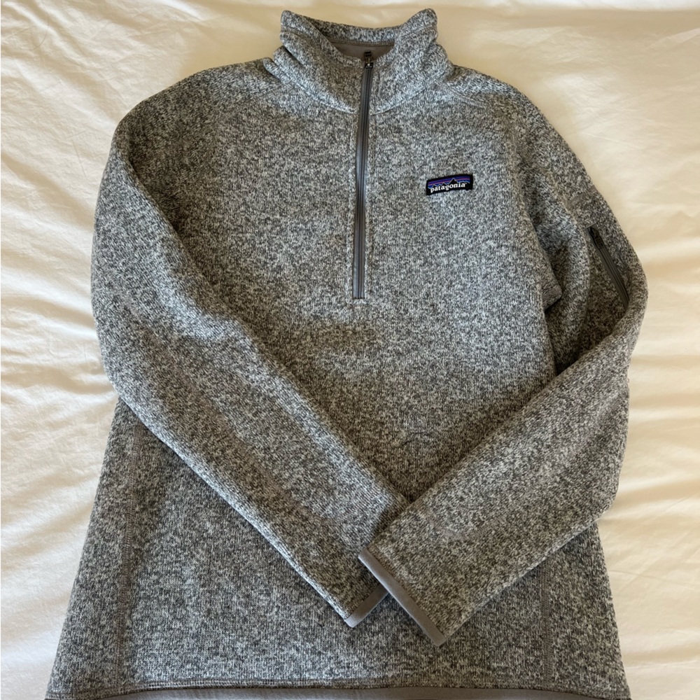 Patagonia Better Sweater Fleece Jacket 1/4 Zip in Birch White Gray, Sz medium